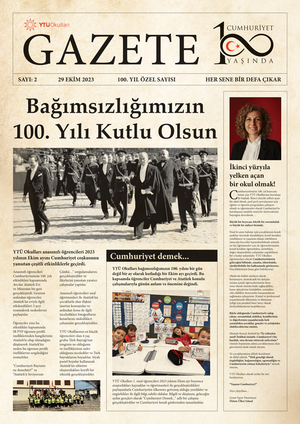 YTU Okulları Cumhuriyet Gazetesi 100. Yıl
